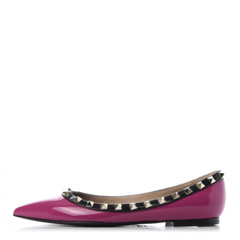 VALENTINO GARAVANI Patent Rockstud Flats
